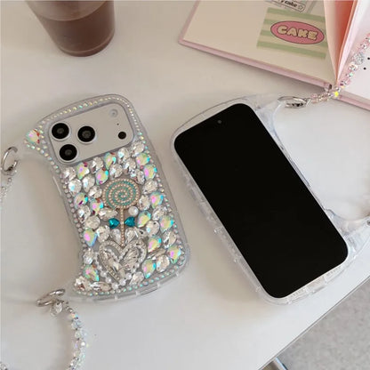 Rhinestone Hand bag Lollipop Design Phone Case For iPhone 17 Pro Max 16 15 14 13 Pro Max 15 14 16 Plus 17Air Fashion Trend Case