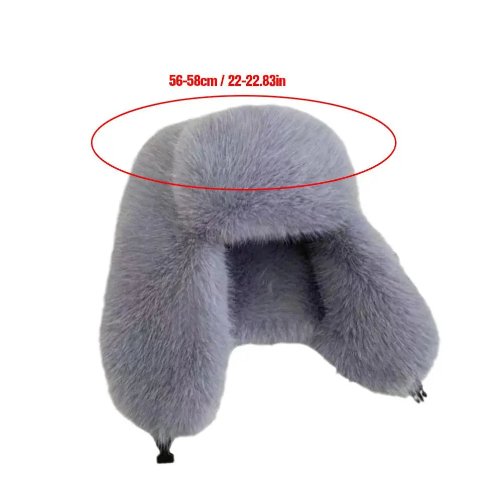 Faux Fur Bomber Hat Or Women And Men Windproof Warm Earmuffs Windproof Earflap Cap Thickened Russian Caps Ear Protection Hats