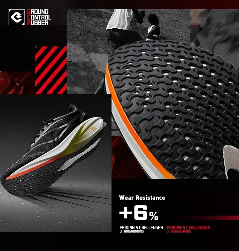 Men's FEIDIAN 5 CHALLENGER Racing Running Shoes SUPER BOOM Cushion CARBON-FIBER PLATE LiNing Sneaker ARMV001 ARMW003