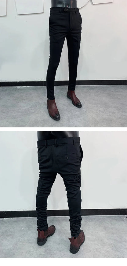Men Suit Pants Dress Pantalone Hombre Stretch Slim Formal Trousers Calça Masculina Solid Color Casual Pants Fashion Men Clothing