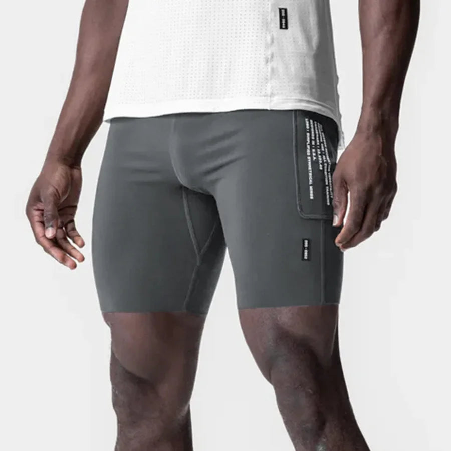Men's Workout Shorts Quick Dry Skinny Running Shorts Gym Fitness Jogger Stretch Slim Fit Bodybuilding Short Pants Activewear