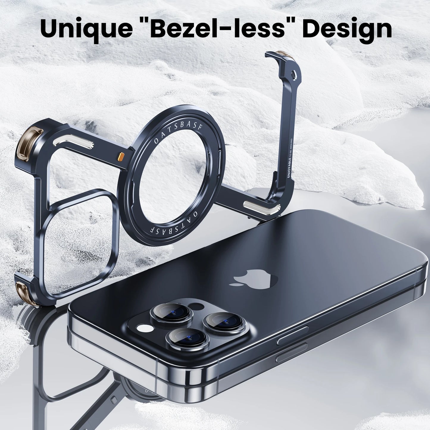 Z Shape Metal Phone Case for iPhone15 /16 Pro Max Phone Protective Cover Shockproof Bumper w/360° Rotation Holder