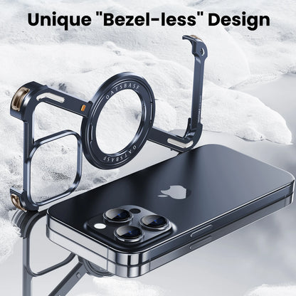 Z Shape Metal Phone Case for iPhone15 /16 Pro Max Phone Protective Cover Shockproof Bumper w/360° Rotation Holder