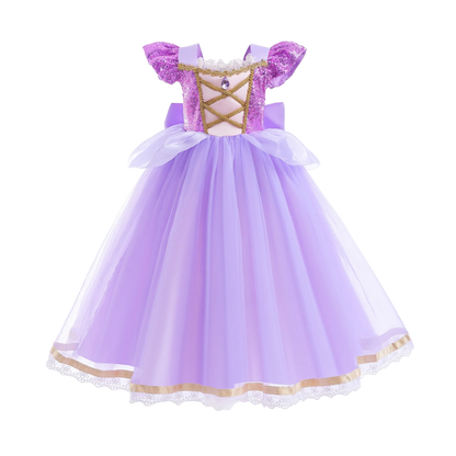 Kids Princess Cosplay Costume Girl Snow Queen Dress Halloween Carnival Clothes Cute Cosplay Evening Party Clothing for 2-10 Year