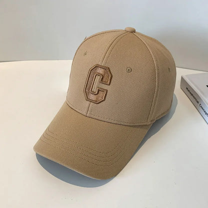 Simple Letter C Embroidered Baseball Cap For Men Women Solid Color Adjustable Sun Hat Unisex Casual Hip Hop Dad Trucker Cap