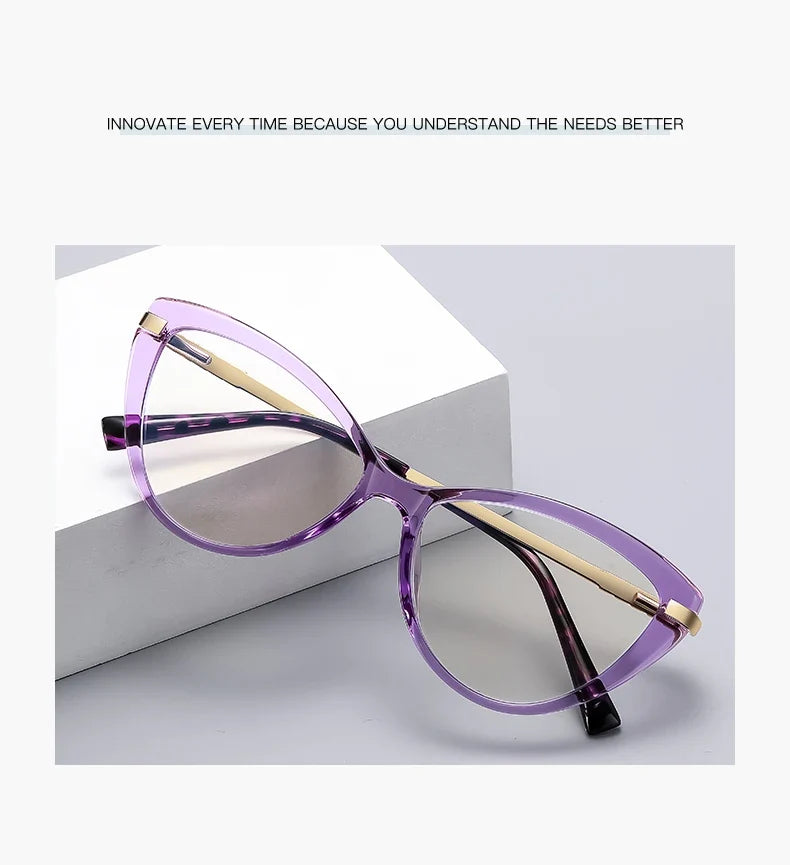 New Cat Eye Optical Glasses Women Myopia Prescription Glasses Hyperopia Reading Glasses Anti Blue Light Computer Eyewear