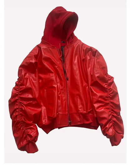 Autumn Winter Oversized Cool Black Thickened Warm Pu Leather Jacket Men Hood Luxury Designer Fake 2 Clothes