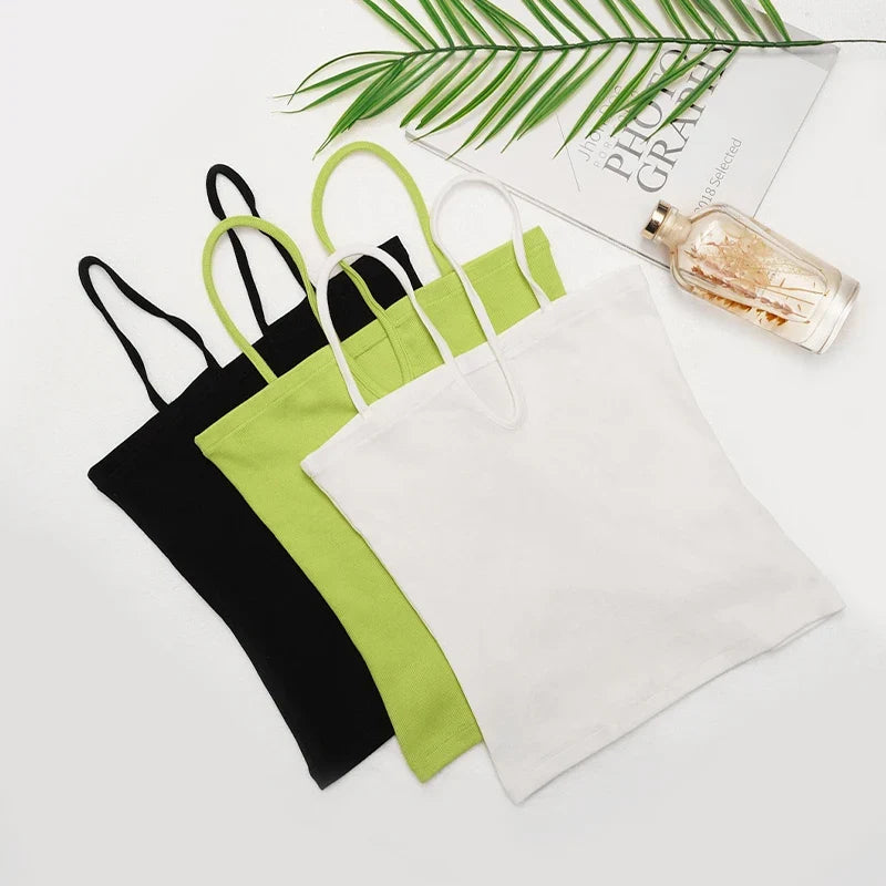 Summer Sexy Slim-Fit Women's Top New Arrival Summer Sleeveless Tank Tops Reversible V-Neck Knit Strapless Camisole Woman Clothes