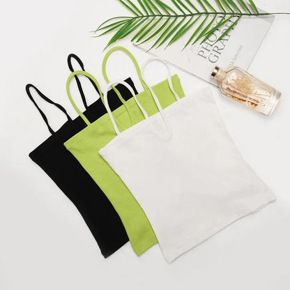 Summer Sexy Slim-Fit Women's Top New Arrival Summer Sleeveless Tank Tops Reversible V-Neck Knit Strapless Camisole Woman Clothes