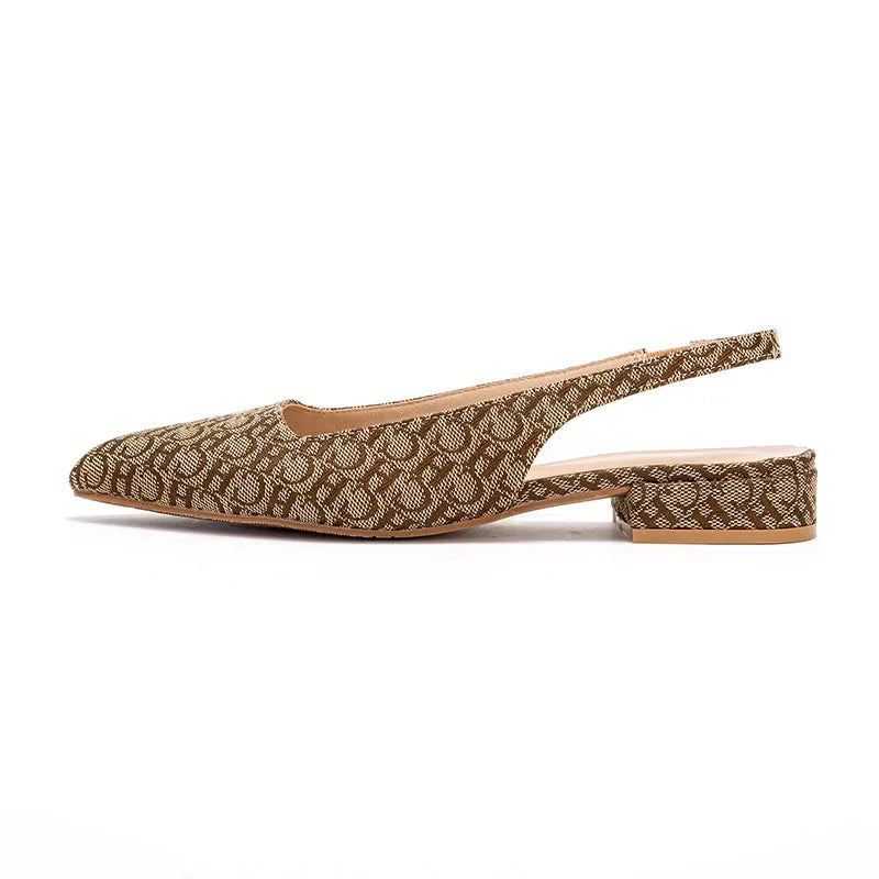 For Women with Follow-Up Shoes, Low Heel Commuting Office Letter Design Women's Sandals