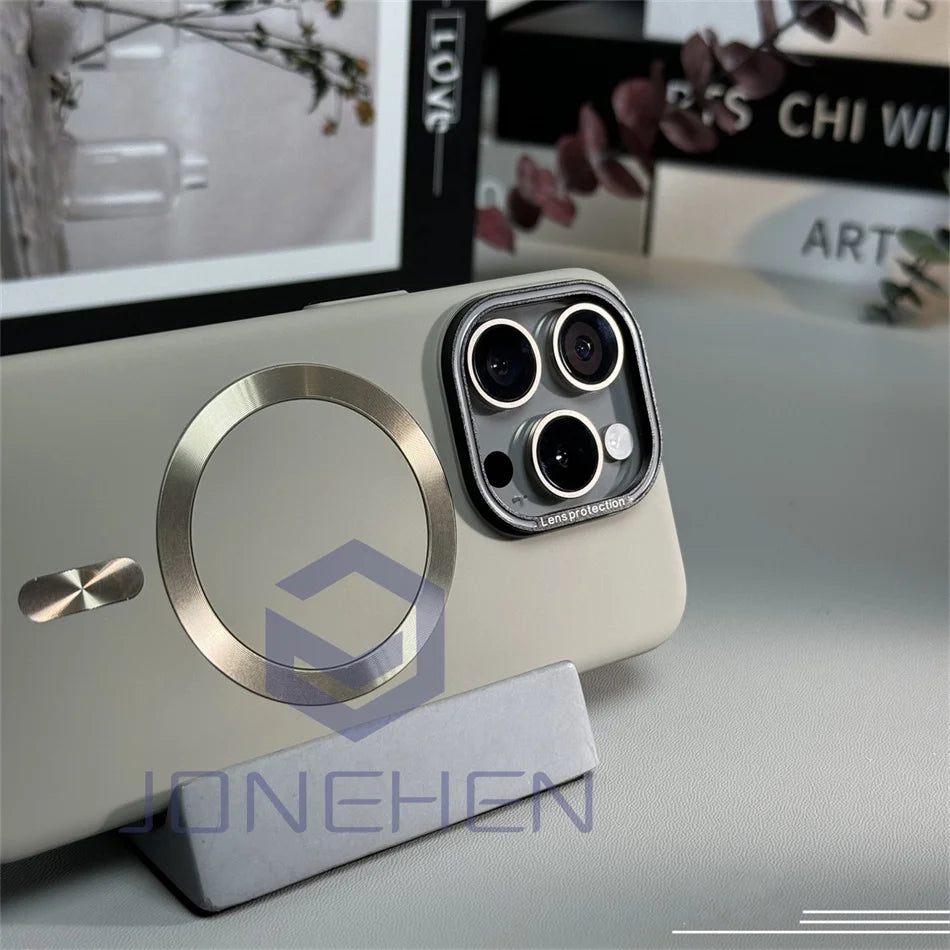Luxury Solid Color Matte Magnetic Wireless Charge Case For Magsafe For iPhone 15 14 13 12 16 17 Pro Max Ultra Thin Hard PC Cover