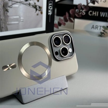 Luxury Solid Color Matte Magnetic Wireless Charge Case For Magsafe For iPhone 15 14 13 12 16 17 Pro Max Ultra Thin Hard PC Cover
