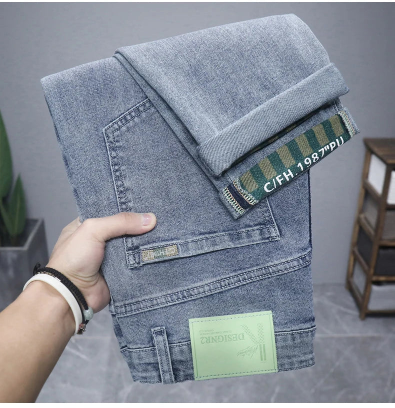 Hot Summer Jeans for Men, Trendy Korean Style, Slim Fit