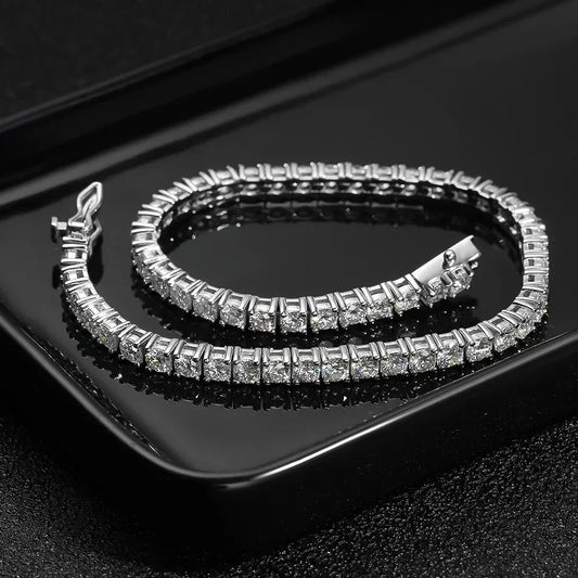 Bracelet de tennis en moissanite 3-6,5 mm pour femme et homme, en argent sterling 925, tous les bracelets de diamants de laboratoire, bijoux classiques de mariage.