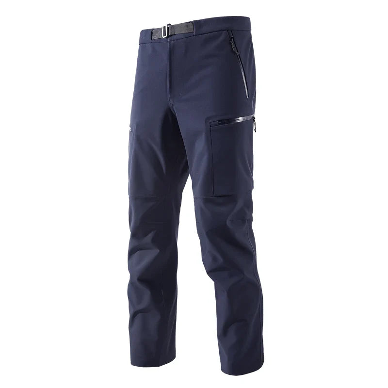 Autumn Hiking Pant Men Waterproof Soft Shell Pant High Elastic Outdoor Cycling Fishing Trousers Multi Pocket Windproof Trousers