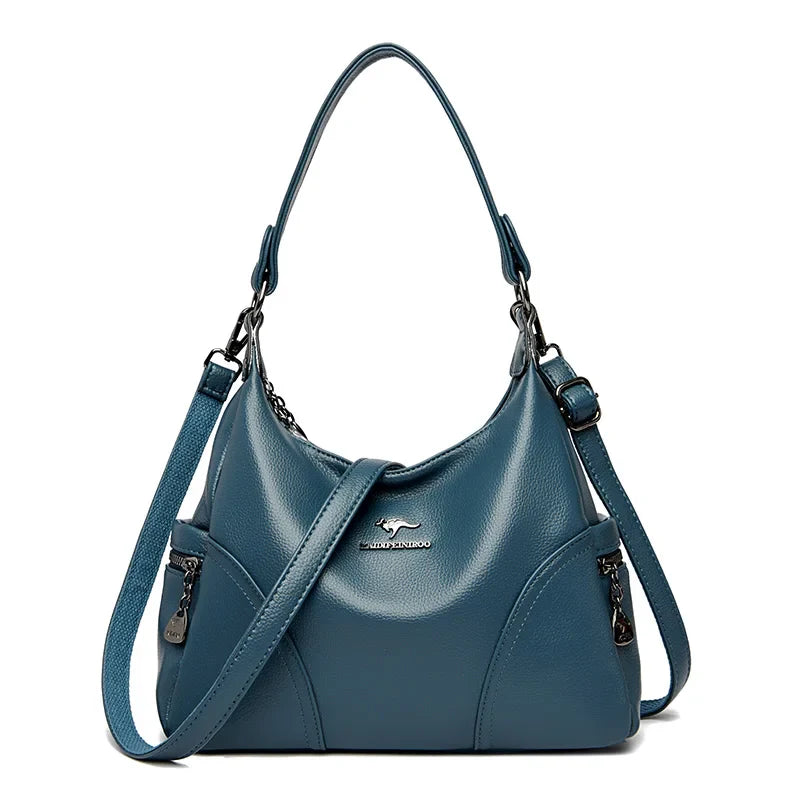 The New Style Bag Leather Luxury Handbags Women Bag Designer Solid Color Women Shoulder Messenger Bags for Women 2024 Sac A Main