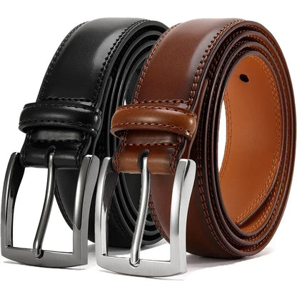 Men's Leather Belt Needle Buckle Belt Trendy New Casual Genuine Leather LONG Large Belts Cowhide Men's Belt Plus Size Men Belts