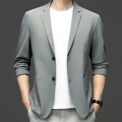 New Summer Man Thin Sunscreen Blazers Jackets Solid Business Casual Suits Coats Male Slim Elastic Blazers Jackets  Clothing 4XL