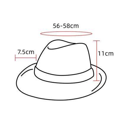Hat Fedora Hats for Women Hats for Men Cowboy Hat Caps Big Size 62cm Western Cowboy Belt Cow Bands Fedoras Chapeau Feutre Homme