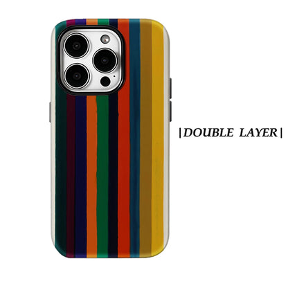 Cream Color StripesPhone Case for Magnetic  for IPhone 17 16 15 14 13 Pro Max Plus Single Double-layer Tough Case