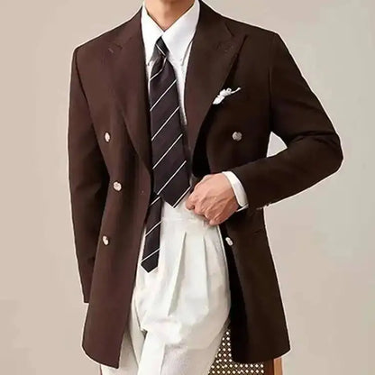 Spring Jacket Men Blazer Masculino Slim Fit Blazer Hombre Lapel Collar Casual Business Italian Style Double Breasted Blazer Men