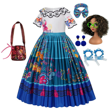 Mirabel Costume Girl Charm Encanto Disguise Dress Birthday Princess Theme Party Fantasy Outfits Toddler Girls Carnival Sets