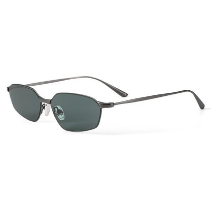 Fashion New Polygon Pure Titanium Outdoors Sun Protection Sunglasses High-quality Ultra Light Frame Support Prescription Lenses