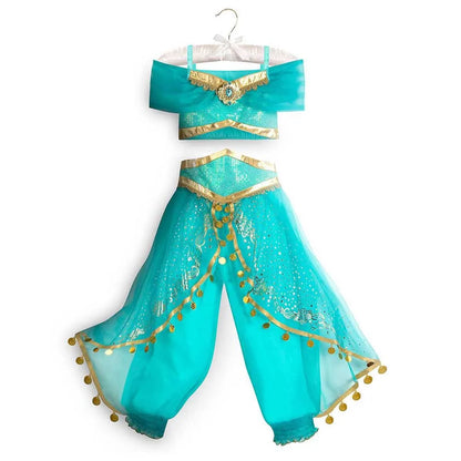 Muababy Princess Dress for Girls Aurora Belle Elsa Jasmine Cosplay Costume Party Halloween Carnival Outfit Kids 2-8Y Vestido