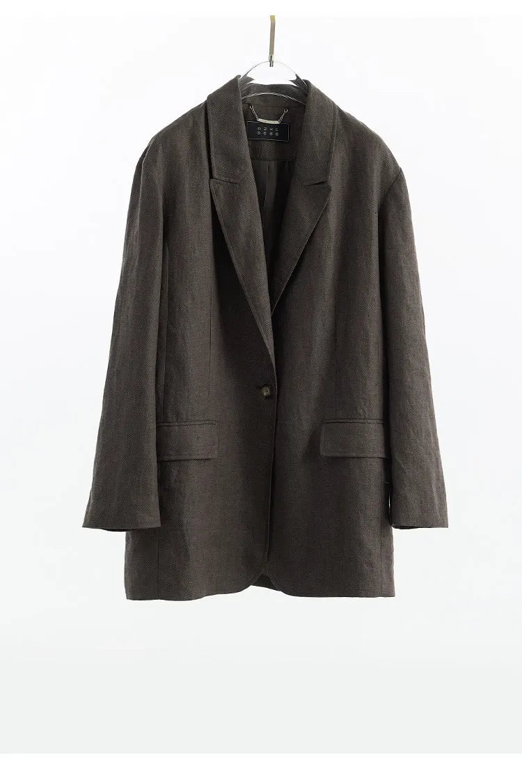 Simple and Understated~ One-Button Women's Blazer, Thin Spring/Summer Suit, New Casual Commuter Jacket, Loose Fit