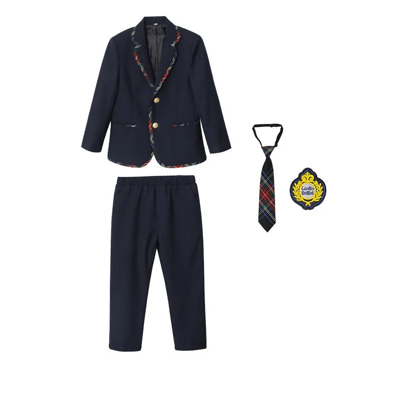 Children School Uniform Girls Jacket Plaid Skirt Suits Boys Formal Dress Toddler Student Clothes Sets Kids British Class Outfits