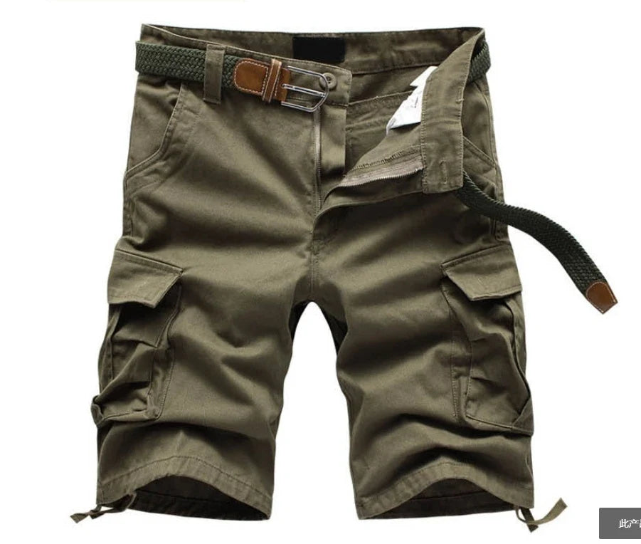 2026 Summer Men Shorts Fashion Plaid Beach Shorts Mens Casual Shorts Military Short Pants Male Bermuda Cargo Overalls No belt