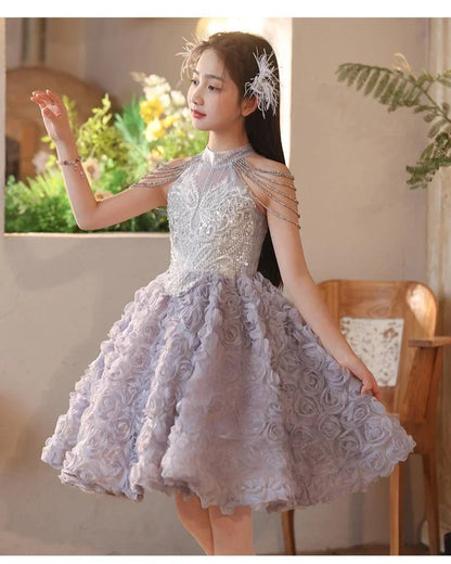Elegant Girls Princess Dresses Birthday Party Pageant Gown Kids Costume Wedding Dress Formal Outfit Children Summer Clothes