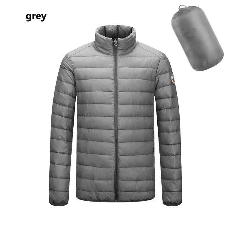 Spring Autumn Men Women With Embroidery Zipper Sleeveless Vest Front Light Thin Hooded Down Long sleeves Jacket Warm Windproof