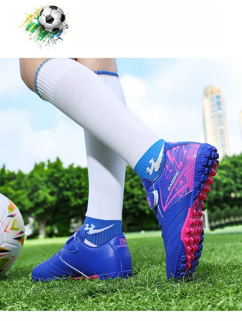New Children Soccer Shoes Sports Society Field Boy Football Boots Futsal Fast Indoor Sneaker Original Ankle Football Boot Cleats