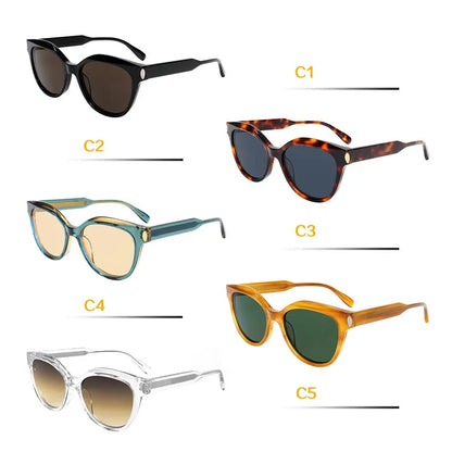Retro Vintage Sunglasses Transparent Acetate Frame Gradient UV400 Non Polarized Unisex Fashion Sun Glasses