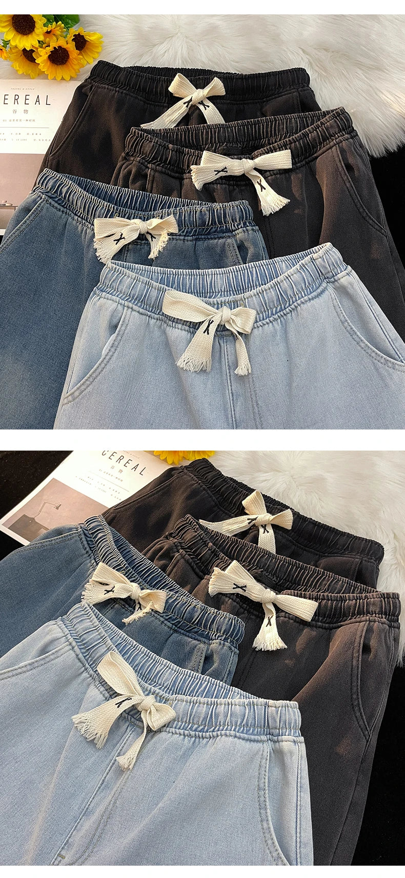 Thick Winter Straight Men's Jeans Fleece Warm Loose Plush Trousers Fashion Casual Wide-leg Plush Denim Pants Male
