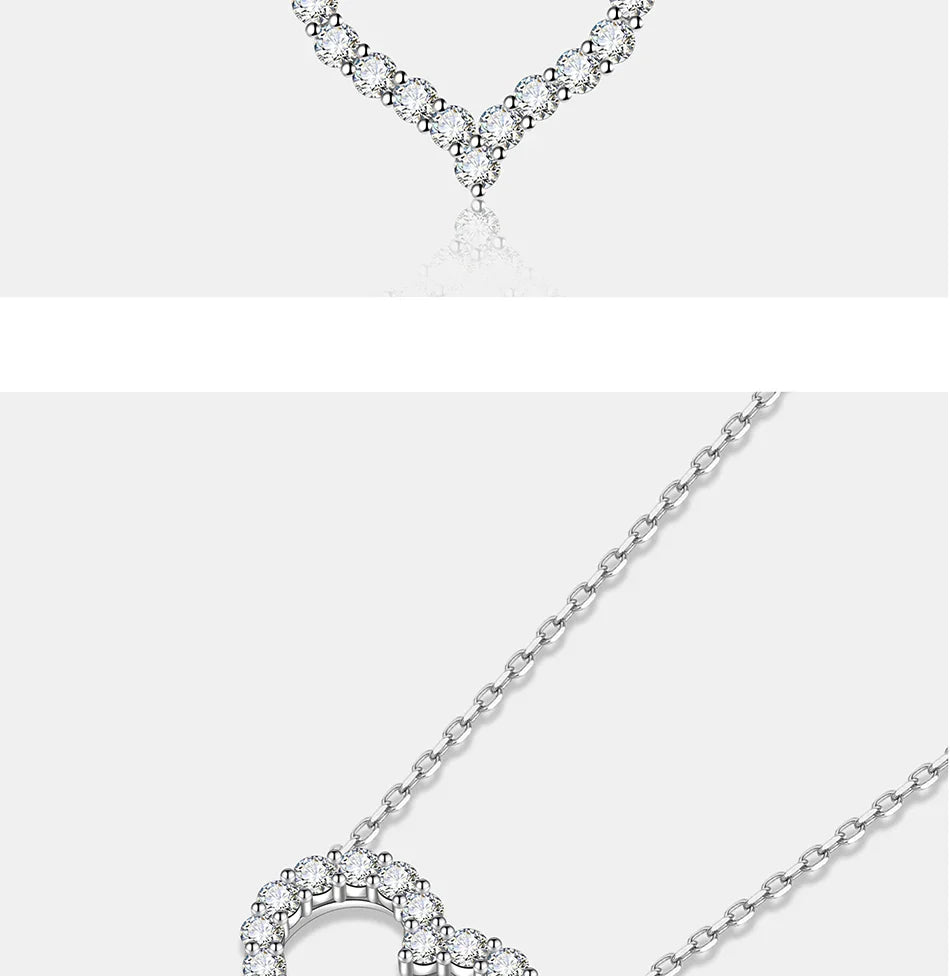 2CT Moissanite Necklace for Women S925 Pure Silver Heart Design Laboratory Diamond Pendant Luxury Jewelry Party Gift