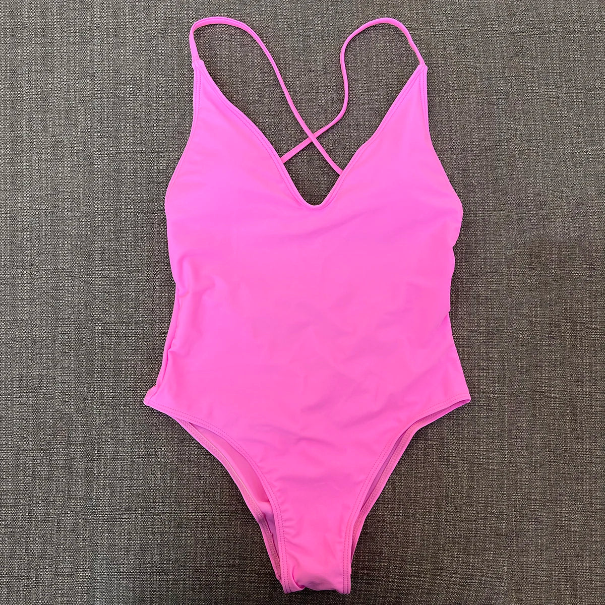 Solid One Piece Swimsuit Women Swimwear 2025 New Bikini Sexy Bodysuit Plus Size Bathing Suit Swimming Suit maillot de bain femme