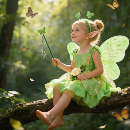 Summer Girls Tinkerbell Fairy Dresses Up for Girls Costume Kids Cosplay Flower Fairy Princess Clothes Christmas Party Outfit