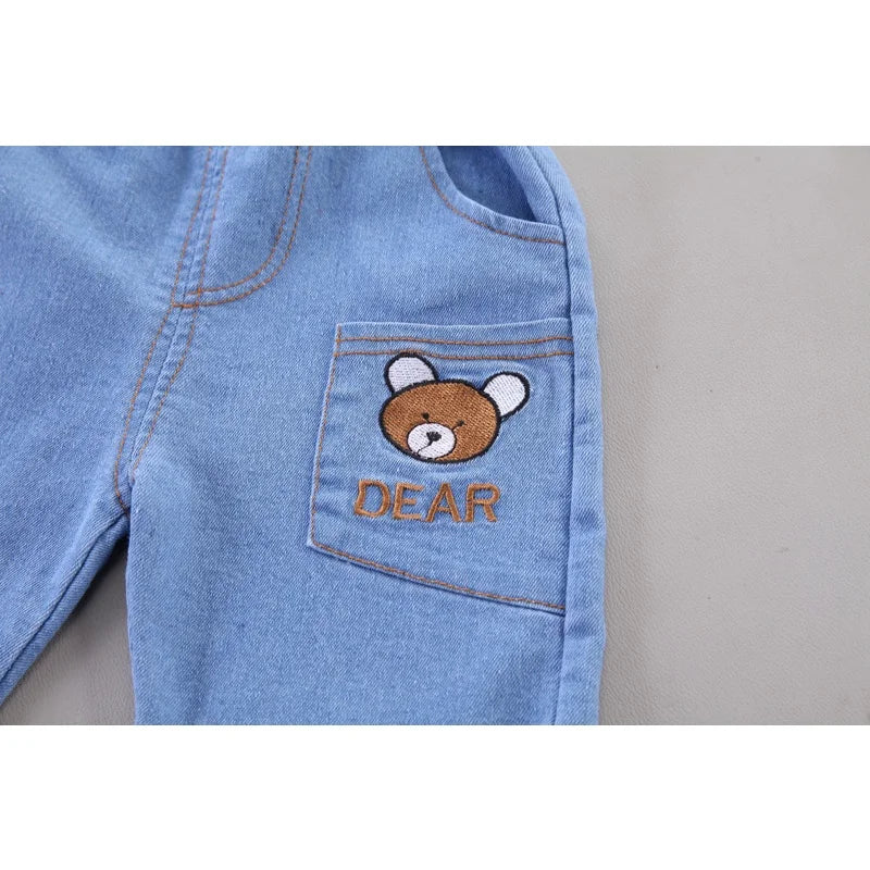 Summer Kids Baby Boys Cartoon Bear Suits Short Sleeve T-Shirt Shorts Casual Clothes Outfit Girls Clothing 2PCS/Set
