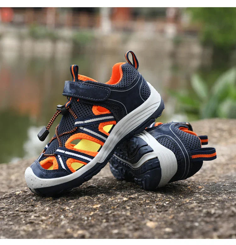 New Summer Children's Breathable Sandals Non-Slip Outdoor Sport Beach Shoe for Boys Anti-Collision Closed Toe Walking Size 30-39