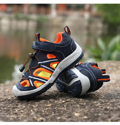 New Summer Children's Breathable Sandals Non-Slip Outdoor Sport Beach Shoe for Boys Anti-Collision Closed Toe Walking Size 30-39