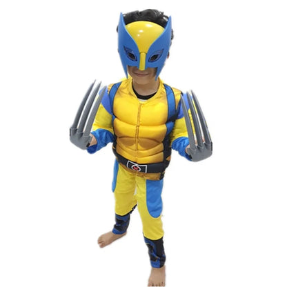 Muscle Costume Movie Superhero Mask Outfit Halloween Mask Performance Costume Children's Holiday Party Wolf Claws Props Gift