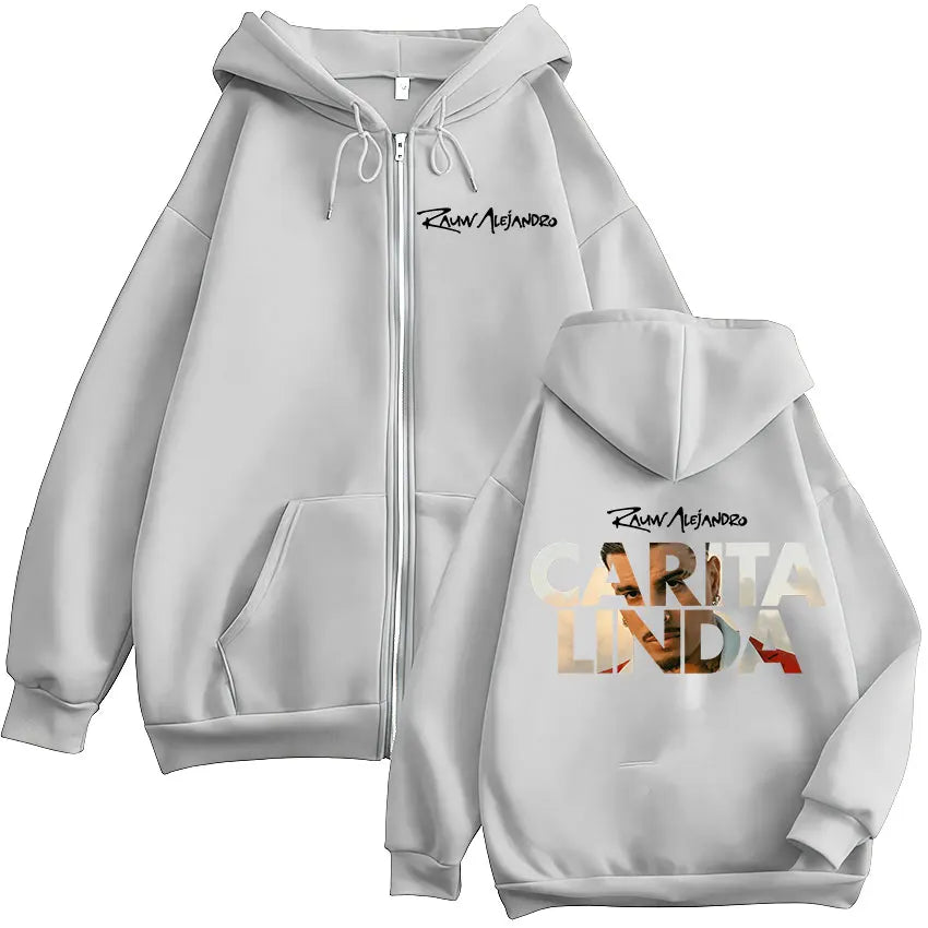 Rauw Alejandro Carita Linda 2025 New Album Zipper Hoodies Men Women Clothing Fashion Long Sleeve Zip Up Sweatshirts Jacket Coats