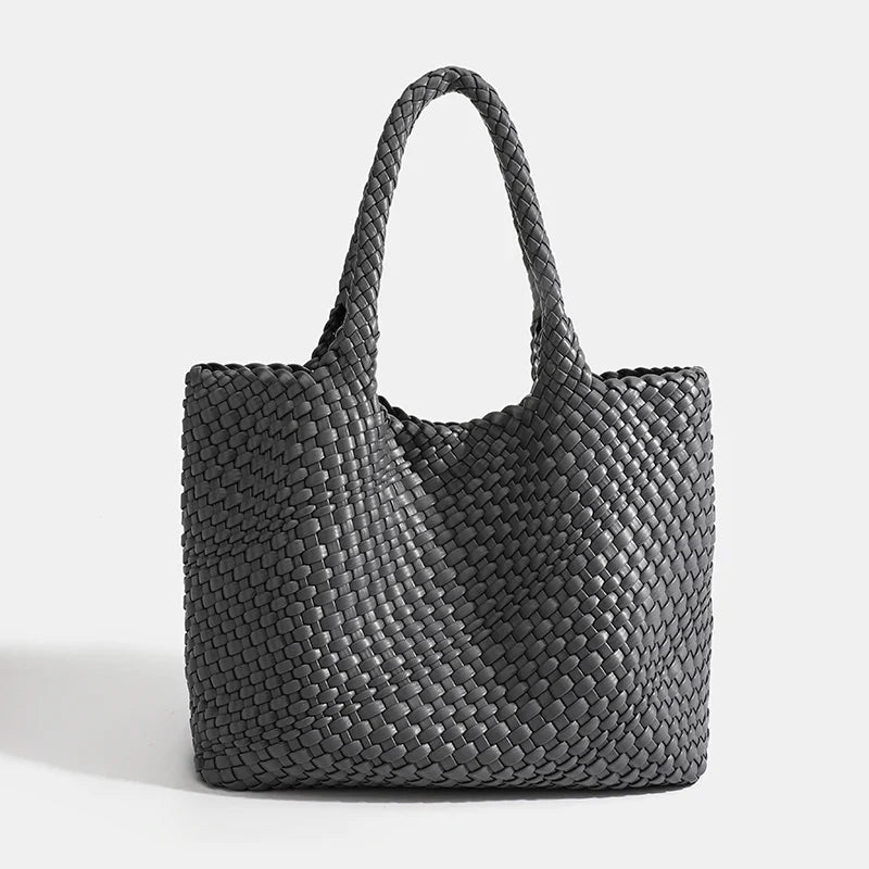 Designer Knitting Fashion Ladies Handbags And PU leather Large-capacity Women's single-shoulder bag Beach Travel Bags