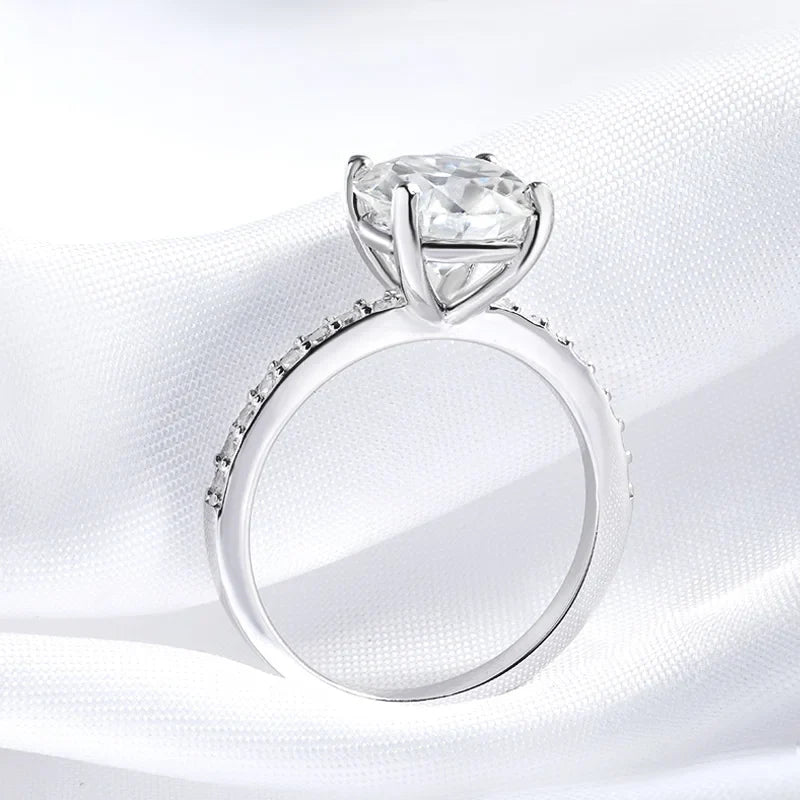 1-3CT D Color Moissanite Ring for Women 925 Sterling Silver Sparkling Lab Diamond Promise Band Valentine's Day Gift