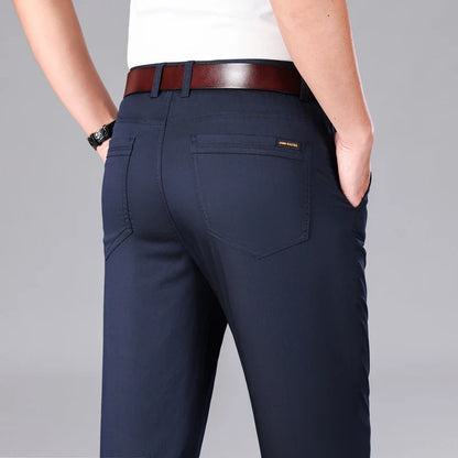 2024 Summer New Men's Business Thin Straight Casual Pants Classic Style cotton Stylish Stretch Luxury Trousers Male Brand