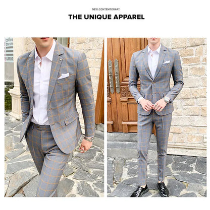 High-Quality Large Size Men's Wedding Suit 5XL S-Fourth Quarter 2024 Fashion Handsome Two-Piece Acetate Set (Suit + Trousers)