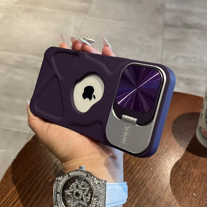 حافظة مغناطيسية بتصميم شعار أنيق لهواتف iPhone 11 12 13 14 15 16 Pro Max Plus، غطاء سيليكون ناعم واقٍ للعدسة قابل للطي مع MagSafe