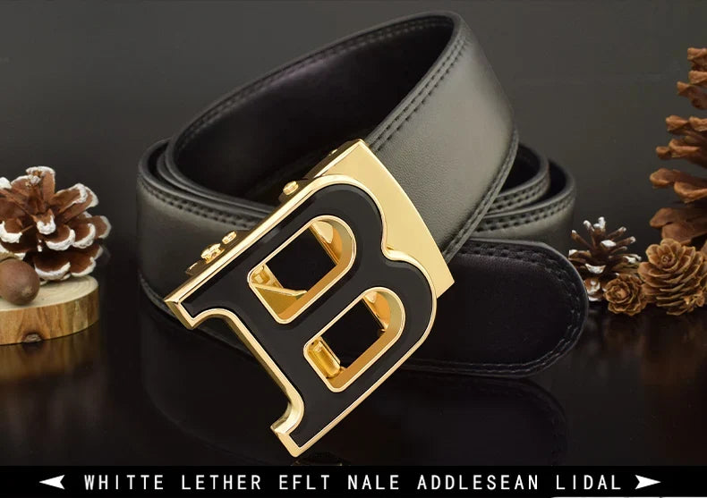 High Quality B Letter White Belt Men Classic Exquisite Designer Belt Men Fashion Luxury Designer Leather Belt